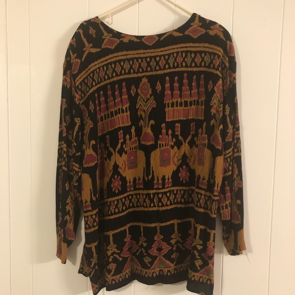 Rabbit Rabbit Rabbit Designs Elephant Print Blouse 18W - Picture 5 of 5